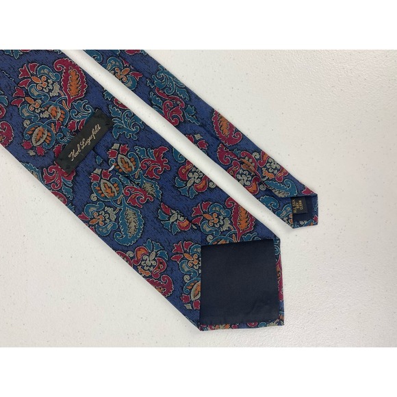 VTG Men Karl Lagerfeld USA paisley floral graphic silk neck tie - Picture 2 of 3
